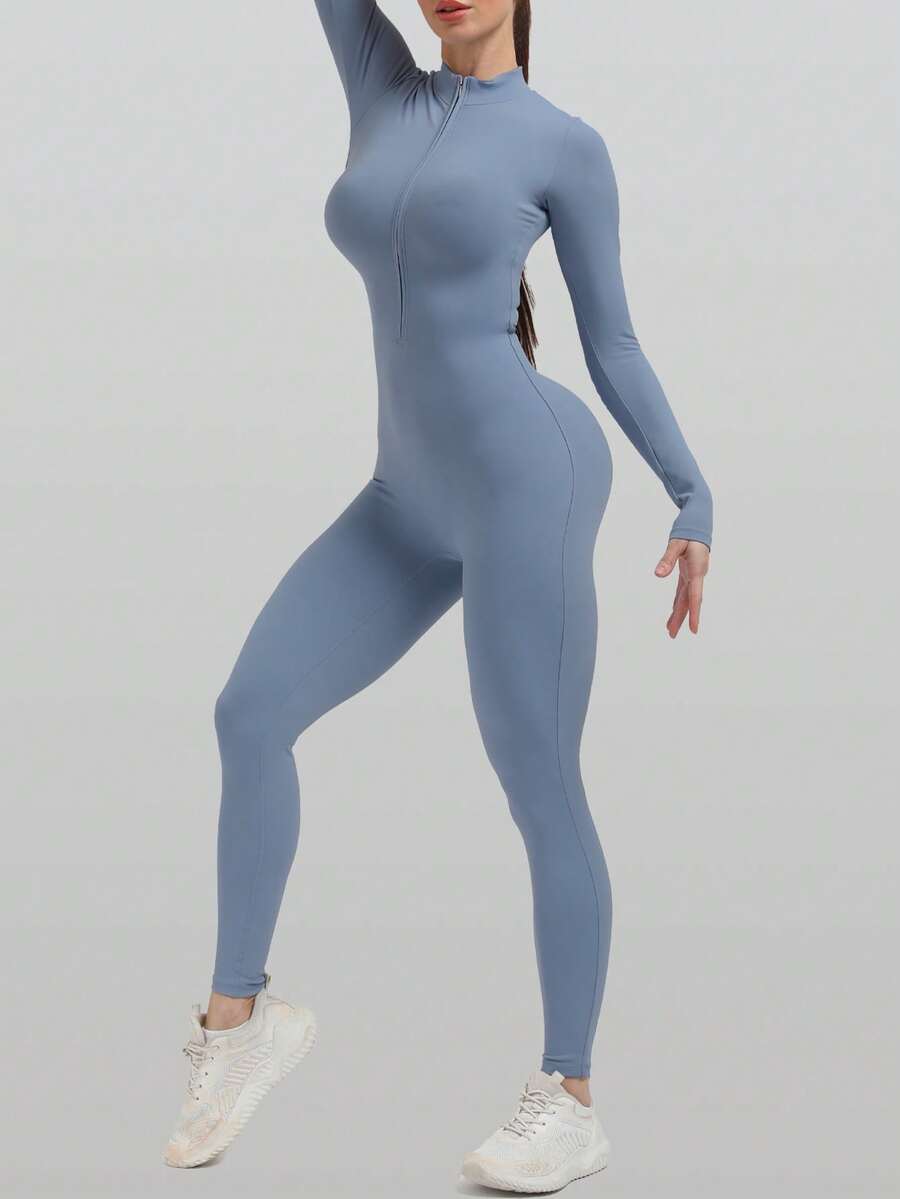 Women's Yoga Jumpsuit Women's Long Sleeved Tight Fitting Ski Jumpsuit Exercise Long Sleeved Sports Jumpsuit Quick Drying High Elasticity, Buttery Soft Gym Yoga Sports Jumpsuit Bodysuit Romper
